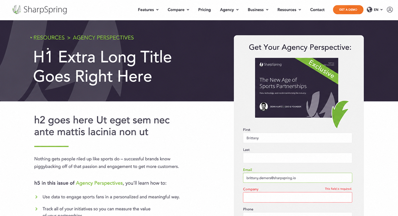 SharpSpring brand system pages